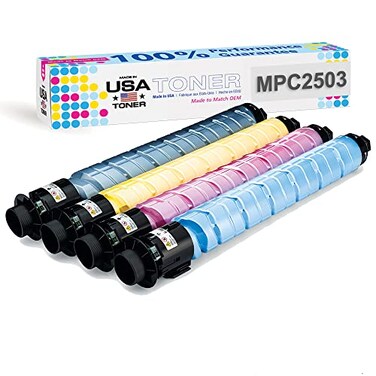 MADE IN USA TONER Compatible Replacement for Ricoh Lanier Savin MP C2003 MP C2503 MP C2004 MP C2504 841921 841920 841919 841918 841924 CMYK 4 pk