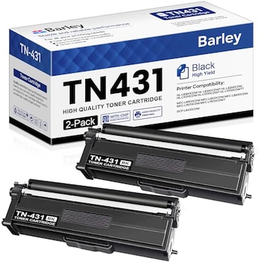 barley TN431 TN431 Black Toner Cartridge Compatible TN431BK TN431BK Replacement for Brother TN431 TN431 TN431BK MFCL8900CDW HLL8360CDW Toner Printer 2 Black