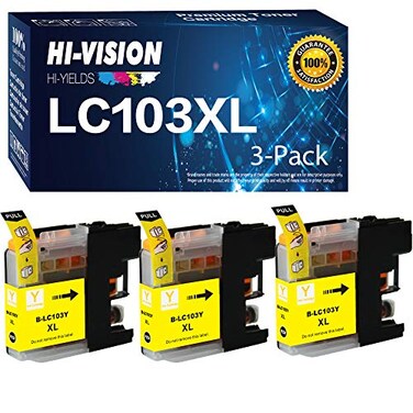 HI-VISION HI-YIELDS HIVISION HIYIELDS Compatible Ink Cartridge Replacement for LC103 LC103 XL Yellow 3 Pack
