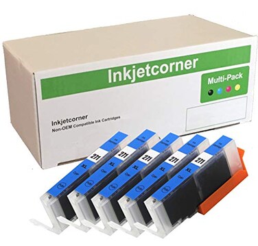Inkjetcorner Compatible Ink Cartridge Replacement for CLI271 CLI271XL for use with MG5700 MG6800 MG6822 MG7720 TS5020 TS6020 TS8020 Cyan 5Pack