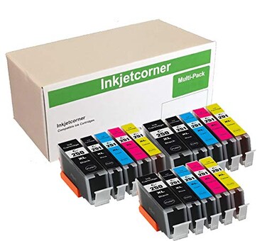 Inkjetcorner Compatible Ink Cartridges Replacement for PGI250XL CLI251XL PGI 250 CLI 251 for use with MG5520 MG5522 MX922 MG6420 MG5420 MG5422 15 Pack