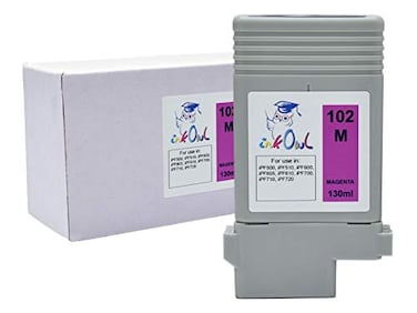 InkOwl Compatible Ink Cartridge Replacement for Canon PFI102M 130ml Magenta iPF500 iPF510 iPF600 iPF605 iPF610 iPF700 iPF710 iPF720