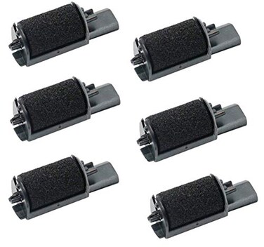 Swartz Ink IR40 Black Ink Roller x 6 Pack Compatible with Casio Canon Citizen and Sharp Printing Calculators and Cash Registers