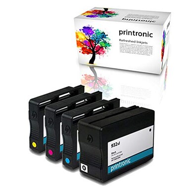Printronic Remanufactured Ink Cartridge Replacement for HP 932xl BlackCyanMagentaYellow 4Pack