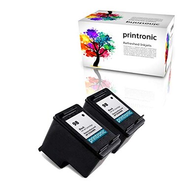 Printronic Remanufactured Ink Cartridge Replacement for HP 98 for DeskJet D4145 OfficeJet H470 6310 PhotoSmart C4100 D5060 2 Black