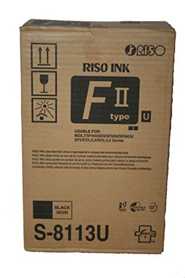 RISO Riso S8113 Black F II Type Duplicator Ink Box of 2 Risograph S8113U