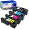LxTek Remanufactured Toner Cartridge Replacement for Dell E525W E525 to use with E525W Color Laser Printer 4 Pack 593BBJX 593BBJU 593BBJV 593BBJW