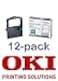 Oki Data Value Pack of 12 Okidata Black Nylon Ribbon for Microline 320321 Printers 56Inch x 2 Yards