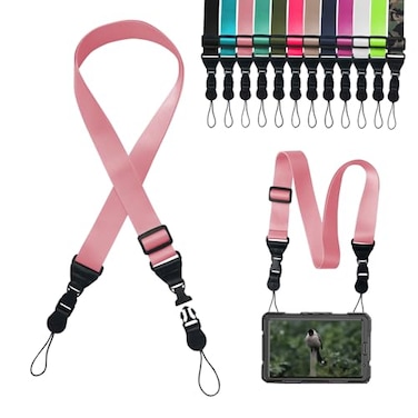 Gowjaw Adjustable Camera Strap NeckComfortable iPad Strap Nylon Neck Lanyard for iPadSamsung Tablet CaseCamera Binocular Crossbody Laptop Luggage BagLight Pink