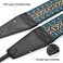 Padwa Lifestyle Boho Blue Camera Strap 2 Full Grain Leather Ends Camera Straps for Photographers Vintage Embroidered Cotton Weave Soft Suede Fabric Padded Strap Quick Release fits All Cameras