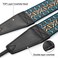 Padwa Lifestyle Boho Blue Camera Strap 2 Full Grain Leather Ends Camera Straps for Photographers Vintage Embroidered Cotton Weave Soft Suede Fabric Padded Strap Quick Release fits All Cameras