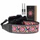 Padwa Lifestyle Pink Flower Camera Strap 2 Full Grain Leather Ends Camera Straps for Photographers Vintage Embroidered Cotton Weave Soft Suede Fabric Padded Strap Quick Release fits All Cameras