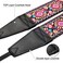 Padwa Lifestyle Pink Flower Camera Strap 2 Full Grain Leather Ends Camera Straps for Photographers Vintage Embroidered Cotton Weave Soft Suede Fabric Padded Strap Quick Release fits All Cameras