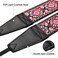 Padwa Lifestyle Pink Flower Camera Strap 2 Full Grain Leather Ends Camera Straps for Photographers Vintage Embroidered Cotton Weave Soft Suede Fabric Padded Strap Quick Release fits All Cameras