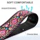 Padwa Lifestyle Pink Flower Camera Strap 2 Full Grain Leather Ends Camera Straps for Photographers Vintage Embroidered Cotton Weave Soft Suede Fabric Padded Strap Quick Release fits All Cameras