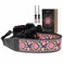 Padwa Lifestyle Pink Flower Camera Strap 2 Full Grain Leather Ends Camera Straps for Photographers Vintage Embroidered Cotton Weave Soft Suede Fabric Padded Strap Quick Release fits All Cameras