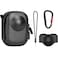 AMAZEAR Carrying Case for DJI OSMO 360 Accessories with Lens Cap Portable Compact Storage Bag with Wrist Strap PU Leather OSMO360 Protective Case