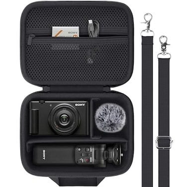 Baval for Sony ZV1FZV1ZV1 II Vlog Digital Camera Hard Carrying CaseCompatible with TripodGPVPT2BTMicrophone and Camera AccrssoryBlack Case