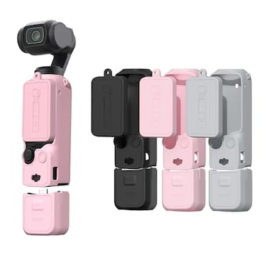 BRDRC Pocket 3 Silicone Cover Xtra Muse Protective Case Lens Protector ScratchResistant Sleeve Skin Compatible with DJI OSMO Pocket 3 Xtra Muse AccessoriesPink