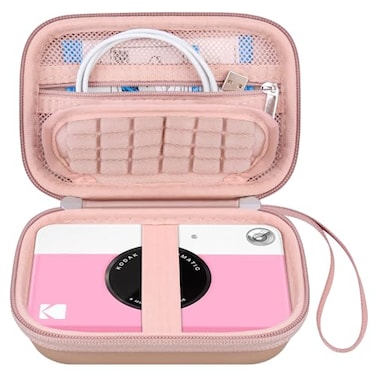 Canboc Carrying Case for Kodak PrintomaticKodak Printomatic Kodak Printomatic Plus Instant Print Digital Camera Zipper Mesh Pocket fit Photo Paper and Cable Rose Gold Case Only