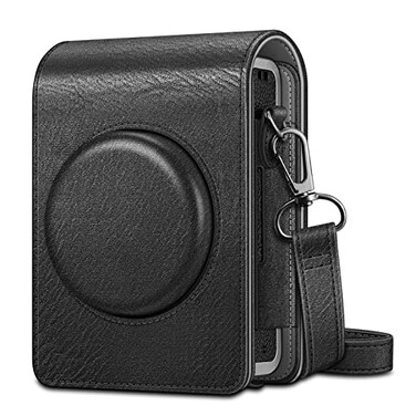 FINTIE Fintie Protective Case for Fujifilm Instax Mini EVO Camera Premium Vegan Leather Bag Cover with Removable Adjustable Strap Vintage Black