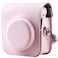 Frankmate Protective Case Compatible with Fujifilm Instax Mini 12 Instant Film Camera with Accessory Pocket and Adjustable Strap Pink