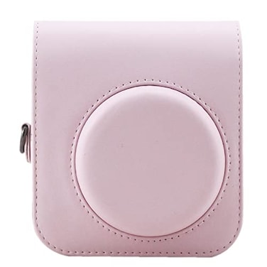 Frankmate Protective Case Compatible with Fujifilm Instax Mini 12 Instant Film Camera with Accessory Pocket and Adjustable Strap Pink