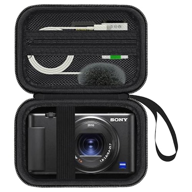 HESPLUS Camera Case for Sony ZV1 ZV1F ZV1 II Digital Camera for Content Creators and Vloggers Camera Protective Box Hard Travel Storage Bag Mesh Pocket fits Cable Batteries SD Card Black