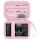 HESPLUS Camera Case for Sony ZV1 ZV1F ZV1 II Digital Camera for Content Creators and Vloggers Camera Protective Box Hard Travel Storage Bag Mesh Pocket fits Cable Batteries SD Card Pink