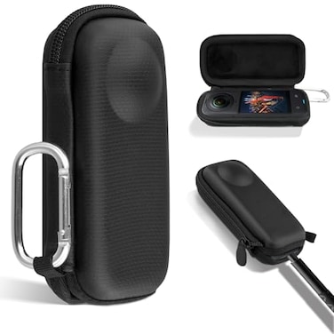 khanka Hard Shell Case for Insta360 X5X4 WaterResistant Fits Original Lens Cap Bottom Access Design with Carabiner Portable Travel Storage for Insta 360 X5X4 Camera Accessories Case Only