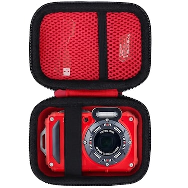 Lebakort Storage Case Compatible with KODAK PIXPRO WPZ2 Rugged Waterproof Shockproof Dustproof Digital Camera Red Black Case
