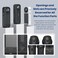 LEWOTE 7in1 Compatible with Insta360 X4 Accessories KitSilicone Camera Case Cover and Lens Cap2Pcs 3D Screen Protector FilmCarrying Case Bag with Locking Carabiner and Antiloss Lock Black
