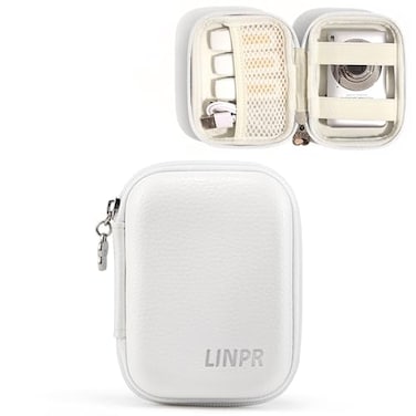 Linpr Digital Camera Case for CAMKORY KODAK PIXPRO FZ45FZ55 Canon IXUS 285 HS Lecran Small Travel Compact Camera Holder with Mesh Pocket for Accessories SD Card White