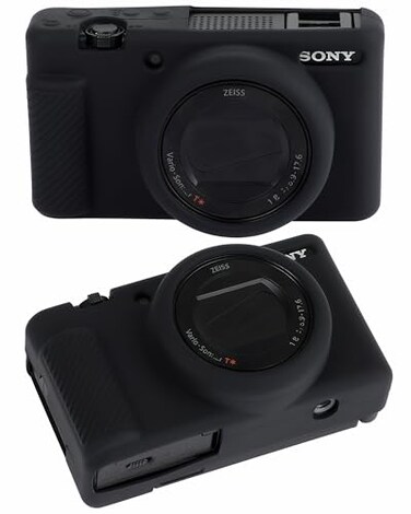 MIOKAU ZV1F Camera Case Soft Silicone Protective Case for Sony ZV1FZV1M2ZV1 Mark II NOT for ZV1 Vlog Camera Lightweight ZV1F Cover Black