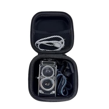 Ngaantyun Carrying Case for CHUZHAO Vintage Mini Digital Camera Accessories TLR Style Retro Waterproof Travel Hard Shell Protective Cover with Strap Lanyard