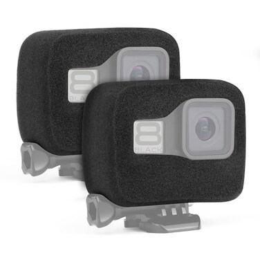SOONSUN 2Pack Windslayer Cover Wind Muff for GoPro Hero 8 Black Foam Windscreen for Wind Noise Reduction in Outdoor HighSpeed Recording