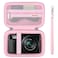 Supmay Camera Case for Panasonic LUMIX ZS99 ZS300 TZ99 LX10 ZS200D ZS200 ZS80D ZS80 ZS100 ZS70 ZS60 Compact 4K Digital Camera Protective Case Bag with Mesh Pocket for Battery Pack Pink