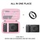 Supmay Hard Carrying Case for Ricoh GR IIIxGR IIIGR IIGR Digital Compact Camera Protective Storage Bag with Zipper Mesh Pocket for USB Cable Battery Pink
