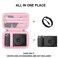Supmay Hard Carrying Case for Ricoh GR IIIxGR IIIGR IIGR Digital Compact Camera Protective Storage Bag with Zipper Mesh Pocket for USB Cable Battery Pink