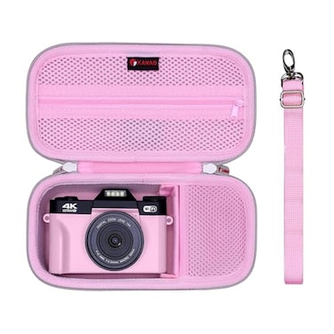 XANAD Hard Case for Sony a6400 a6700 a6000 a6100 a5100 a5000Sony ZVE10 ZV1 ZV1F ZVE10 II Mirrorless Digital Camera with Shoulder StrapPink
