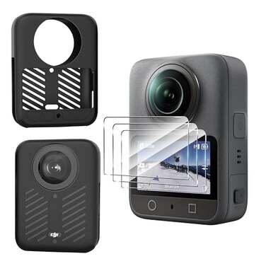 Suttkue Silicone Case for DJJ Osmo 360 case with Screen Protector3 PackBlack for DJJ Osmo 360 case