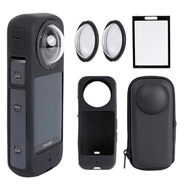 PellKing Camera Protective Accessories Kit for Insta360 X3 Insta 360 X3 Bundle Include Lens GuardSilicone Protective CoverScreen ProtectorsCamera Case