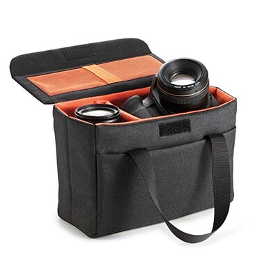 BAIGIO Camera Insert Bag Camera Cube Foldable Camera Bag Insert with Handle DSLR SLR Camera Insert for Backpack Shockproof and Waterresistant Protective Camera Inner Organizer