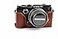 BolinUS PENF Case Handmade Genuine Real Leather Half Camera Case Bag Cover for Olympus PENF Bottom Opening Version Hand Strap Coffee