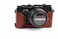 BolinUS PENF Case Handmade Genuine Real Leather Half Camera Case Bag Cover for Olympus PENF Bottom Opening Version Hand Strap Coffee