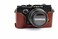 BolinUS PENF Case Handmade Genuine Real Leather Half Camera Case Bag Cover for Olympus PENF Bottom Opening Version Hand Strap Coffee