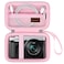 Canboc Carrying Case for Panasonic LUMIX ZS99 TZ99 ZS300 LX10 ZS80 ZS100 ZS70 ZS200 Point and Shoot Camera Zipper Mesh Pocket fits USB Cable Batteries Pink Case Only