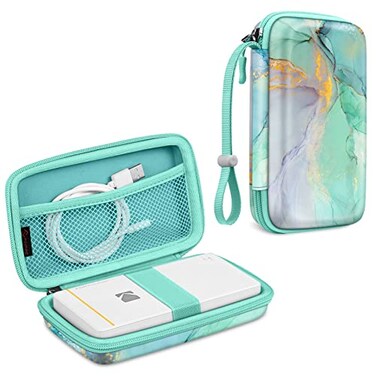 FINTIE Fintie Protective Case for Kodak StepMini 2 HDPRINTOMATICKodak Smile Camera Printer Shockproof Hard Shell Carrying Case with Inner Pocket Emerald Marble