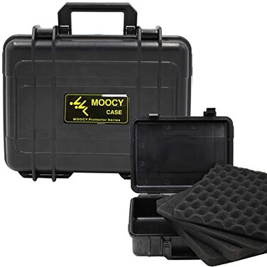 MOOCY 10 Small Hard Case with Customizable Foam Insert 108x86x37 Watertight Airtight CrushResistant Case for Pistol Camera Microphone Electronics