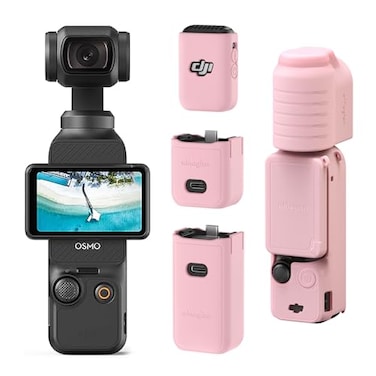 Rszfnjxry Silicone Protective Case Cover for DJI Osmo Pocket 3 Accessories Pink